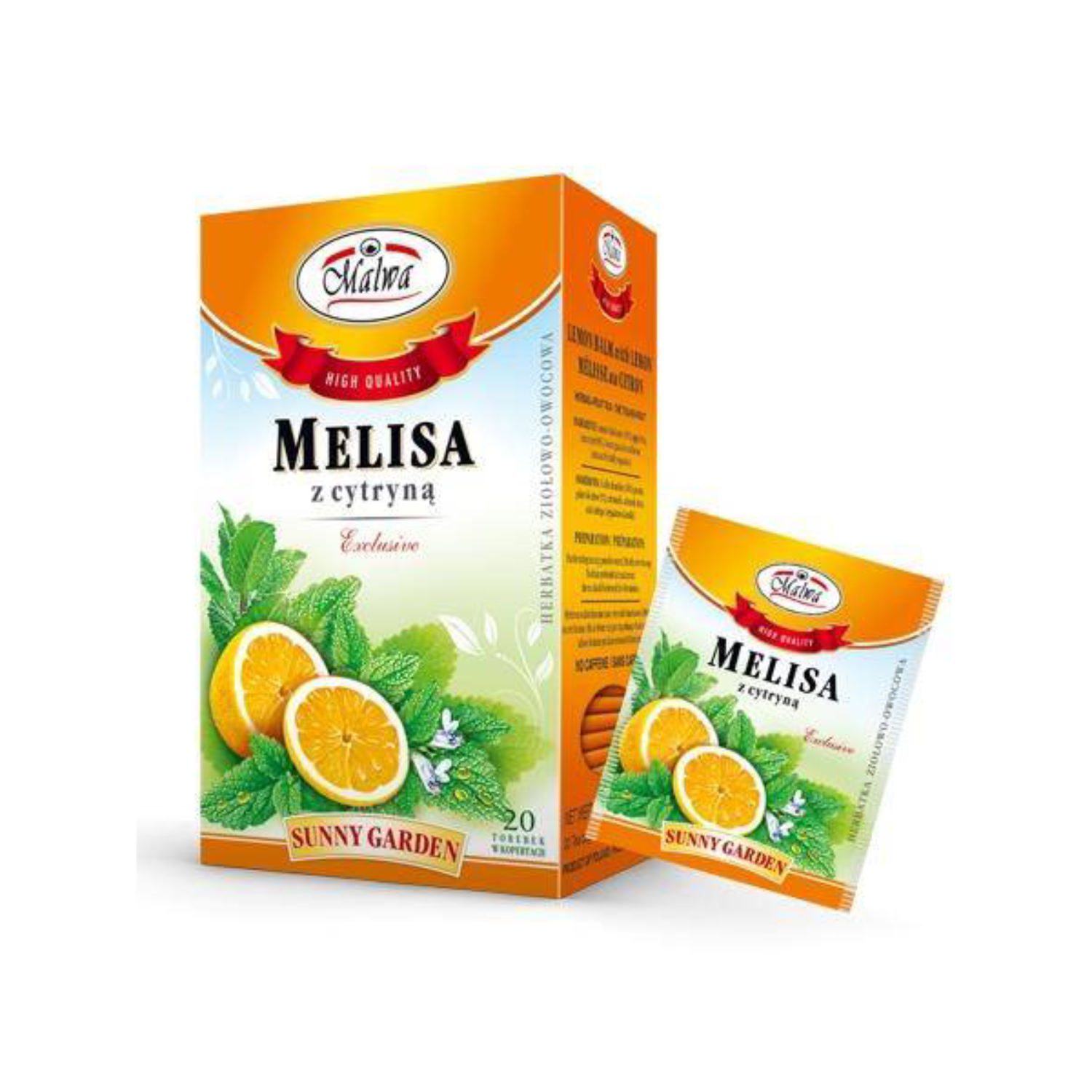Malwa - herbatka ziołowo-owocowa, melisa z cytryną, 20 saszetek