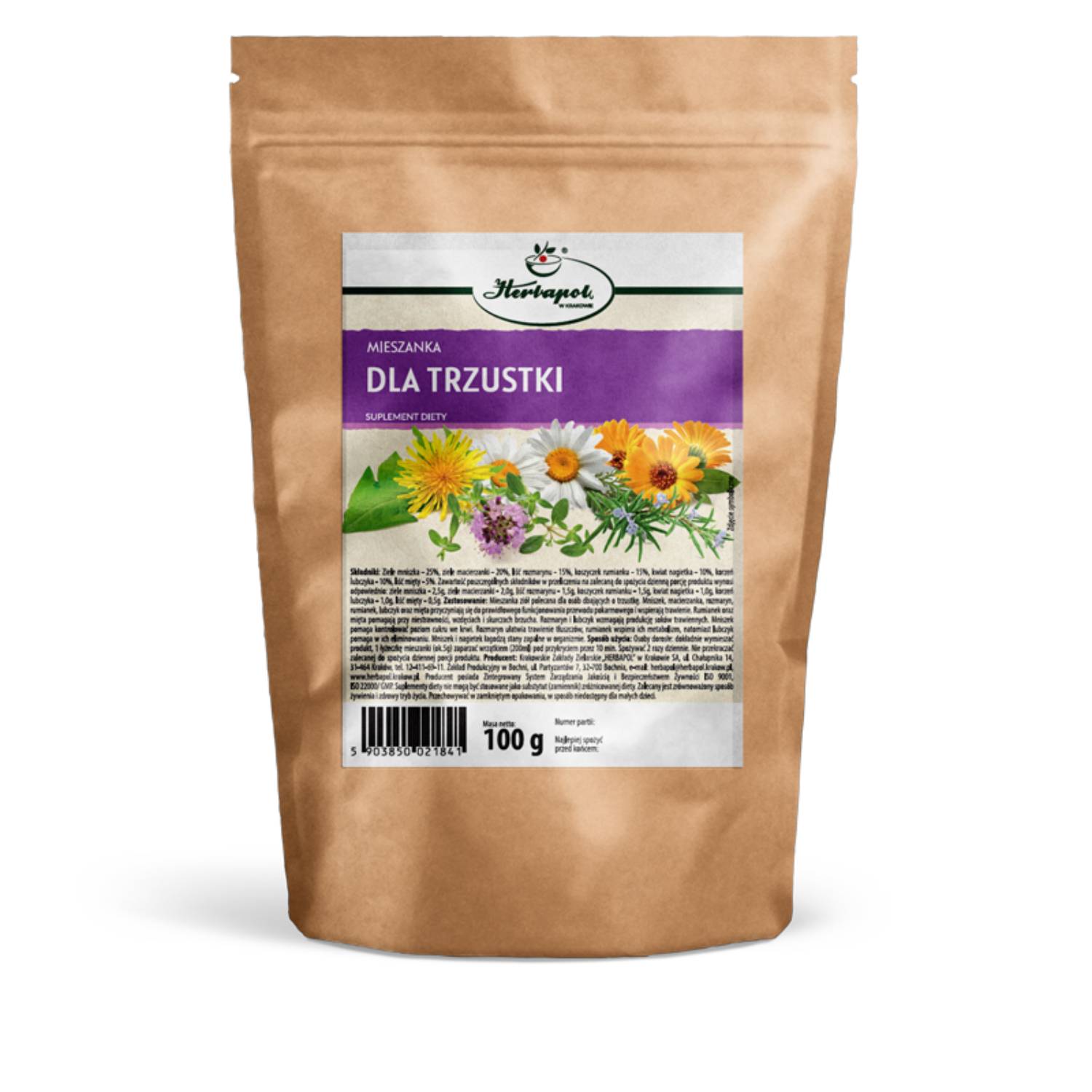 Herbapol kraków, mieszanka dla trzustki, 100 g