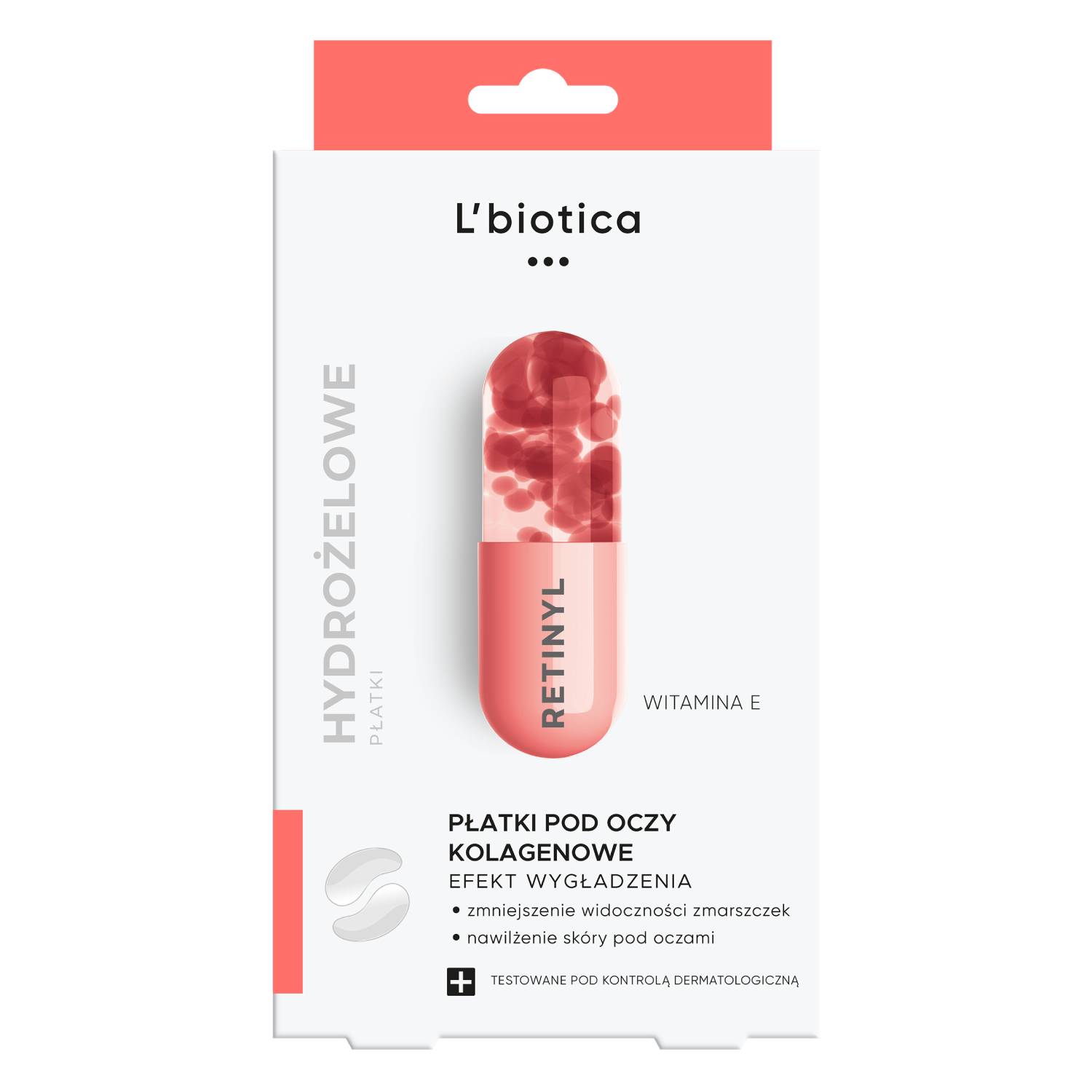 L'biotica - kolagenowe płatki pod oczy wygładzające zmarszczki, 3x2 sztuki