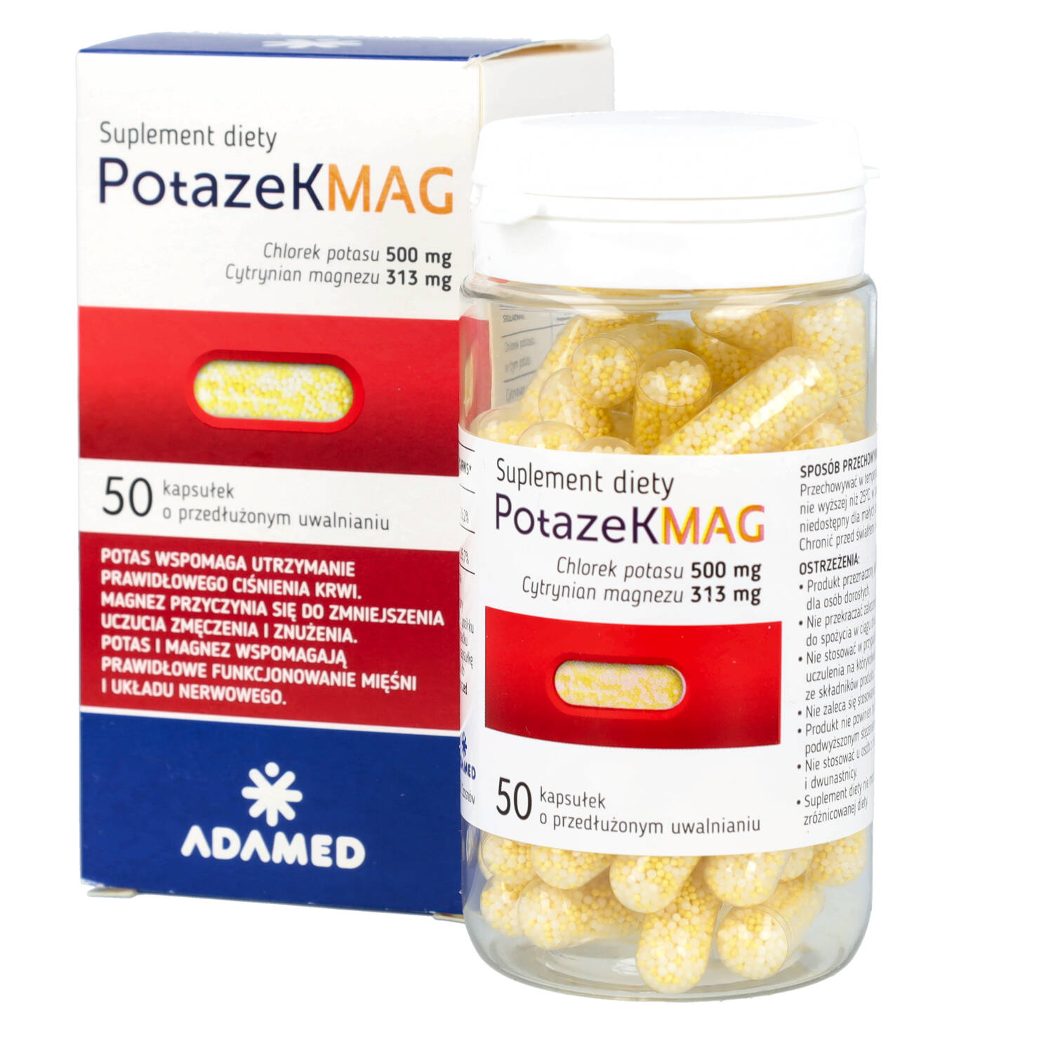 Potazek mag, chlorek potasu 610 mg, 50 kapsułek