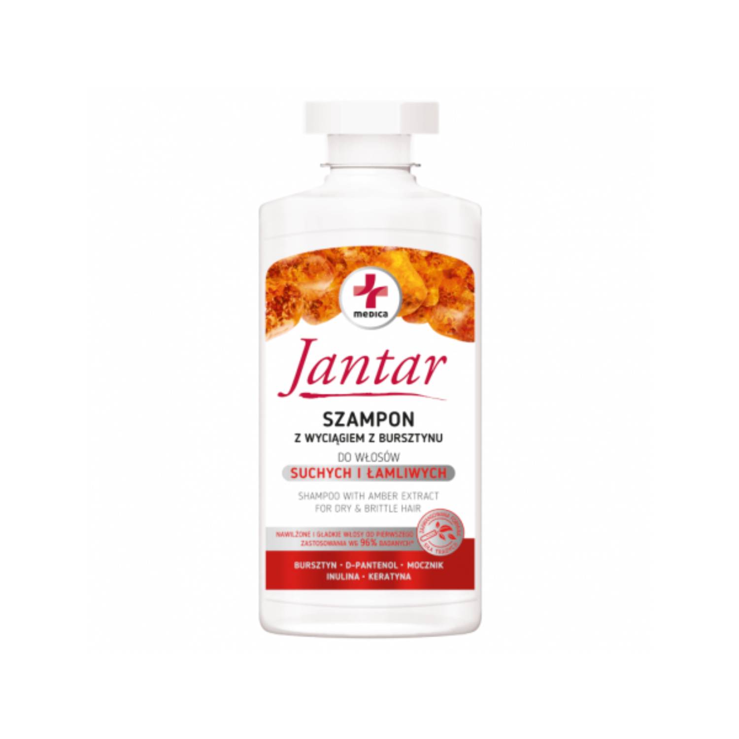 Jantar medica - szampon nawilżający z wyciągiem z bursztynu, 330 ml