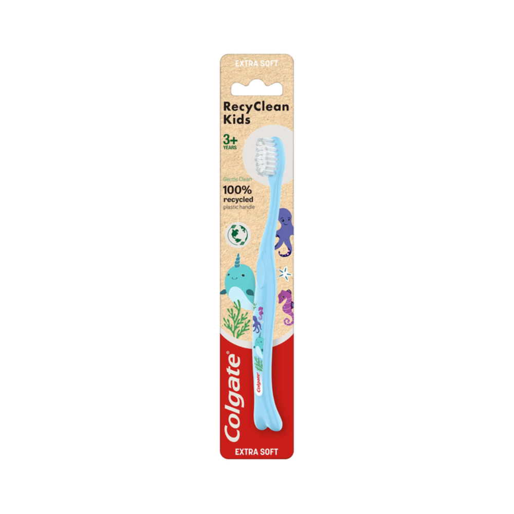 Colgate recyclean kids - szczoteczka do zębów dla dzieci 3+ lata, bardzo miękka, 1 sztuka