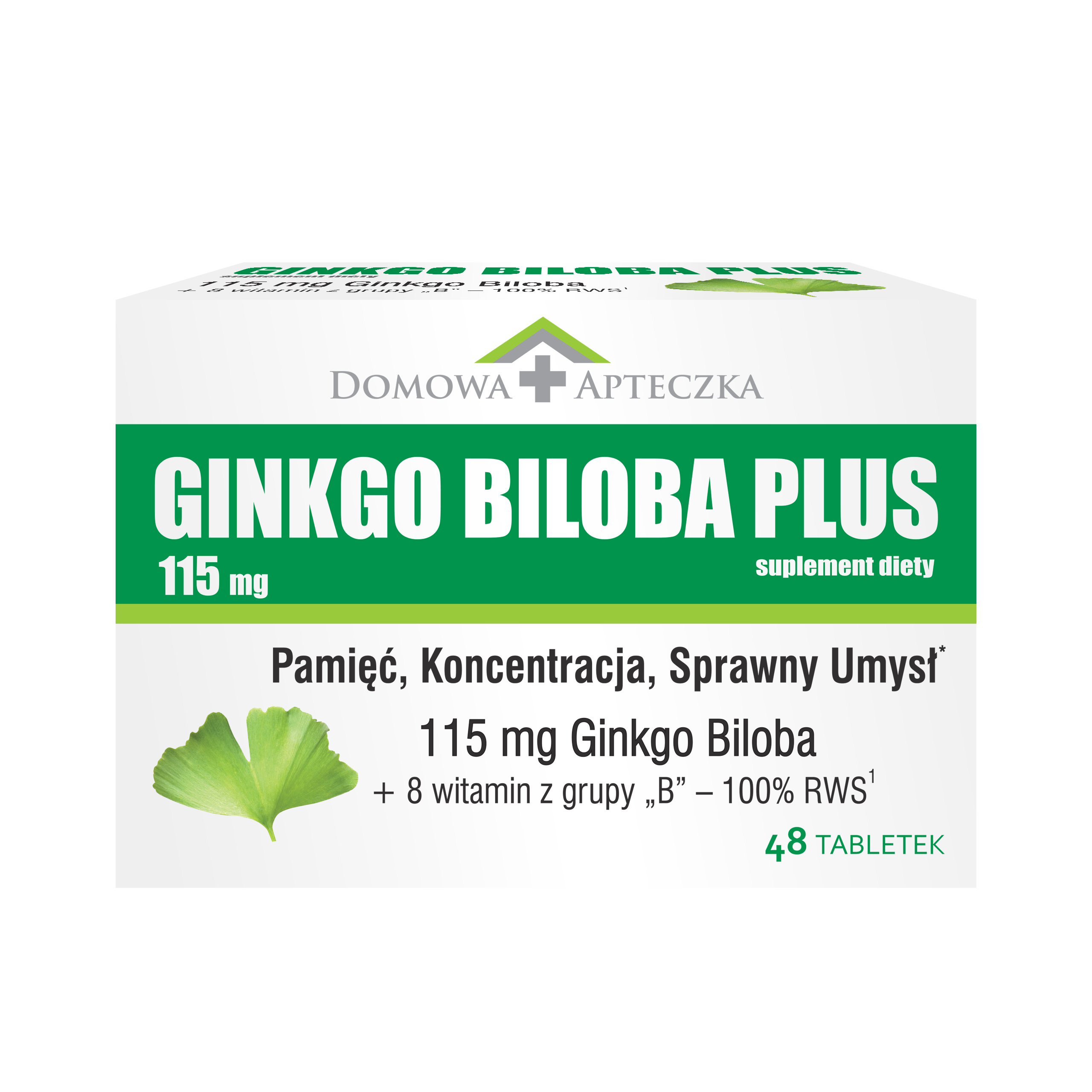 Domowa apteczka ginkgo biloba plus domowa apteczka - tabletki, 48 sztuk