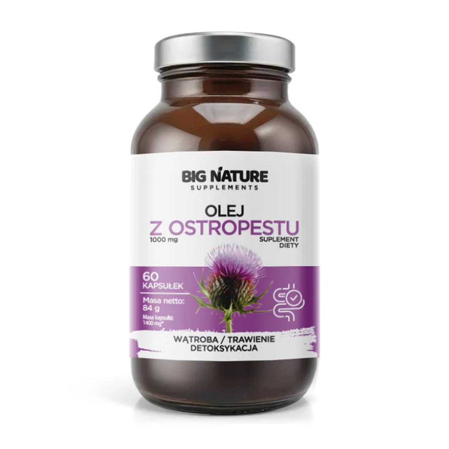 Big nature olej z ostropestu, 60 kapsułek