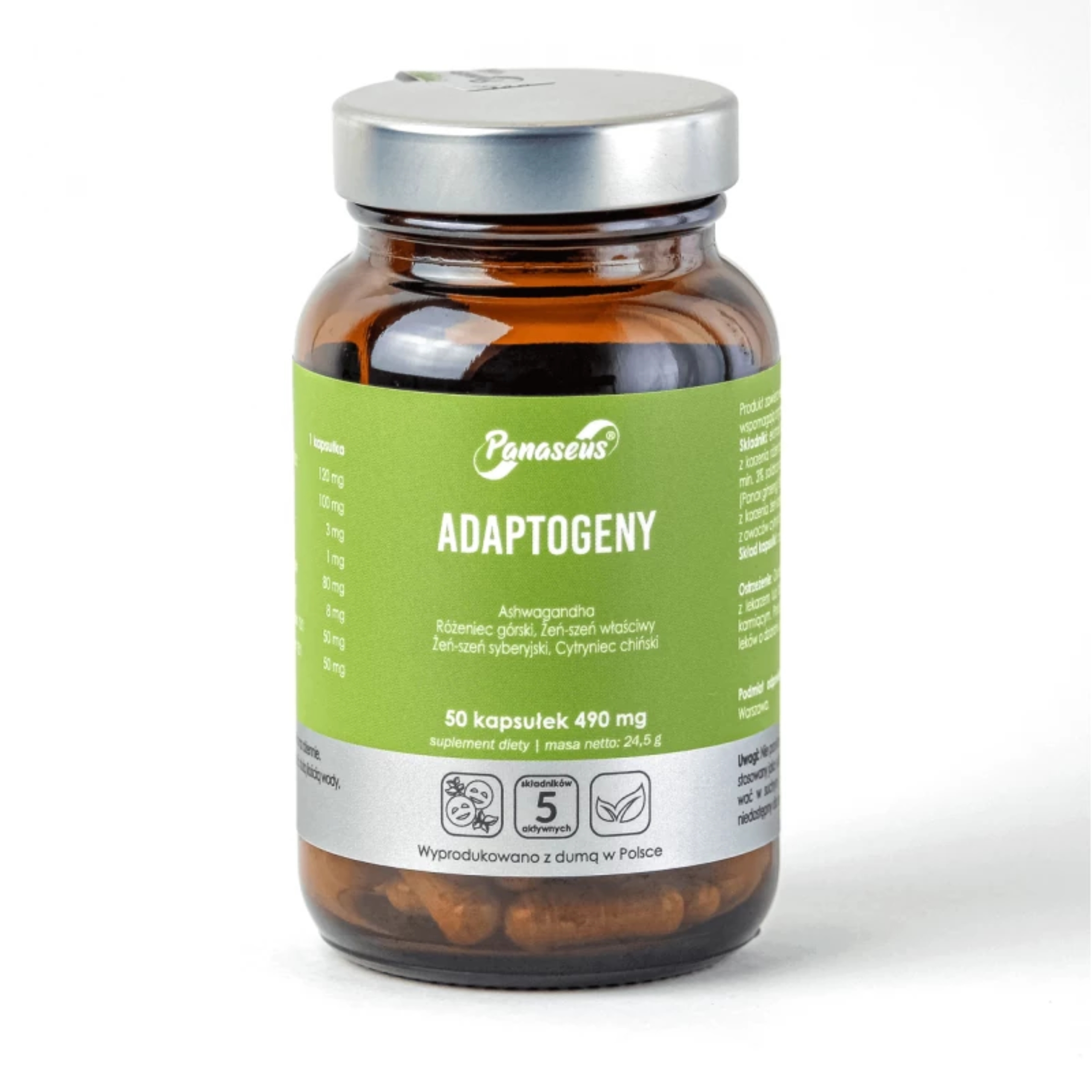Panaseus adaptogeny, 50 kapsułek
