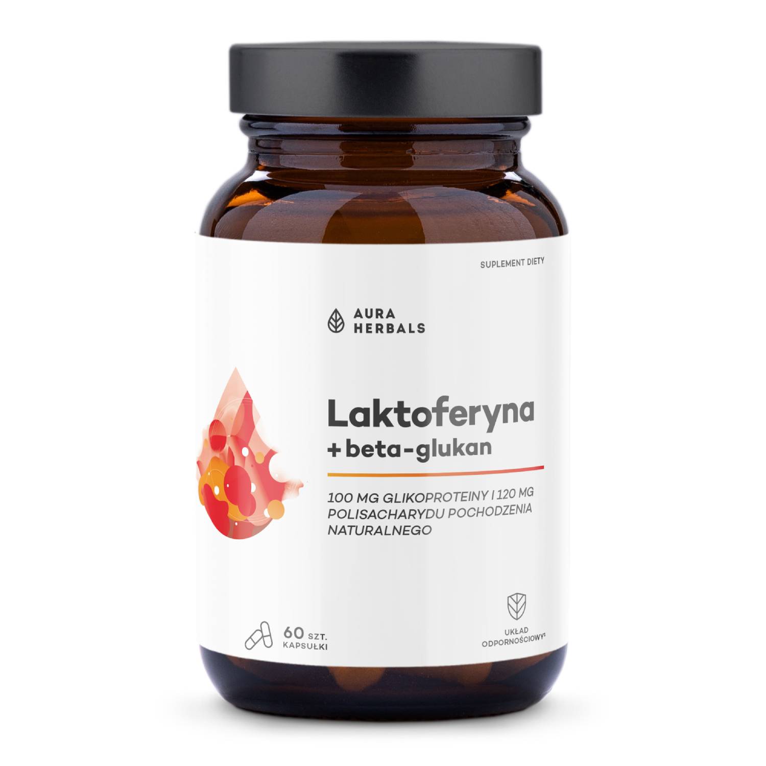 Aura herbals laktoferyna + beta-glukan, 60 kapsułek