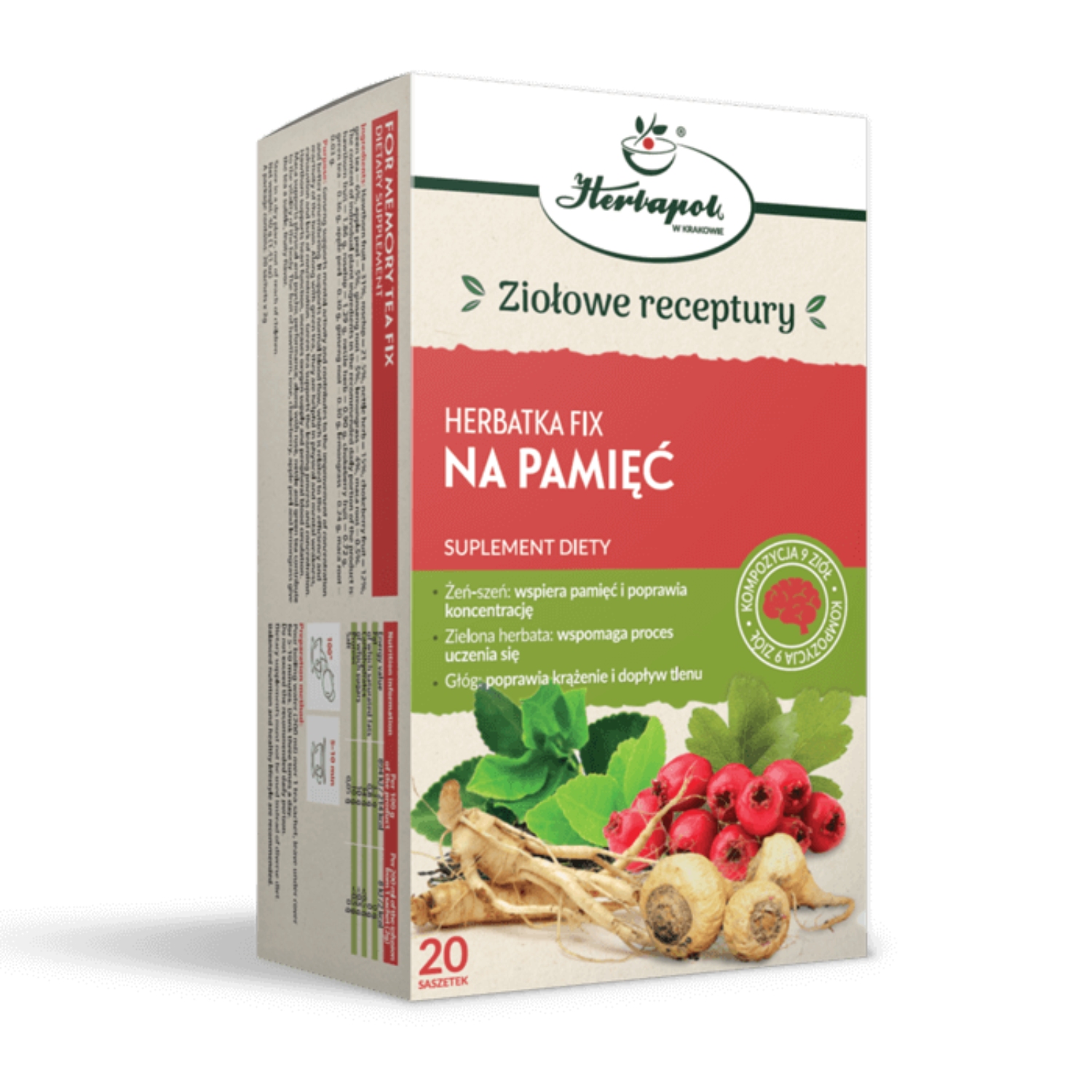 Herbapol kraków herbatka fix, na pamięć, 20 saszetek