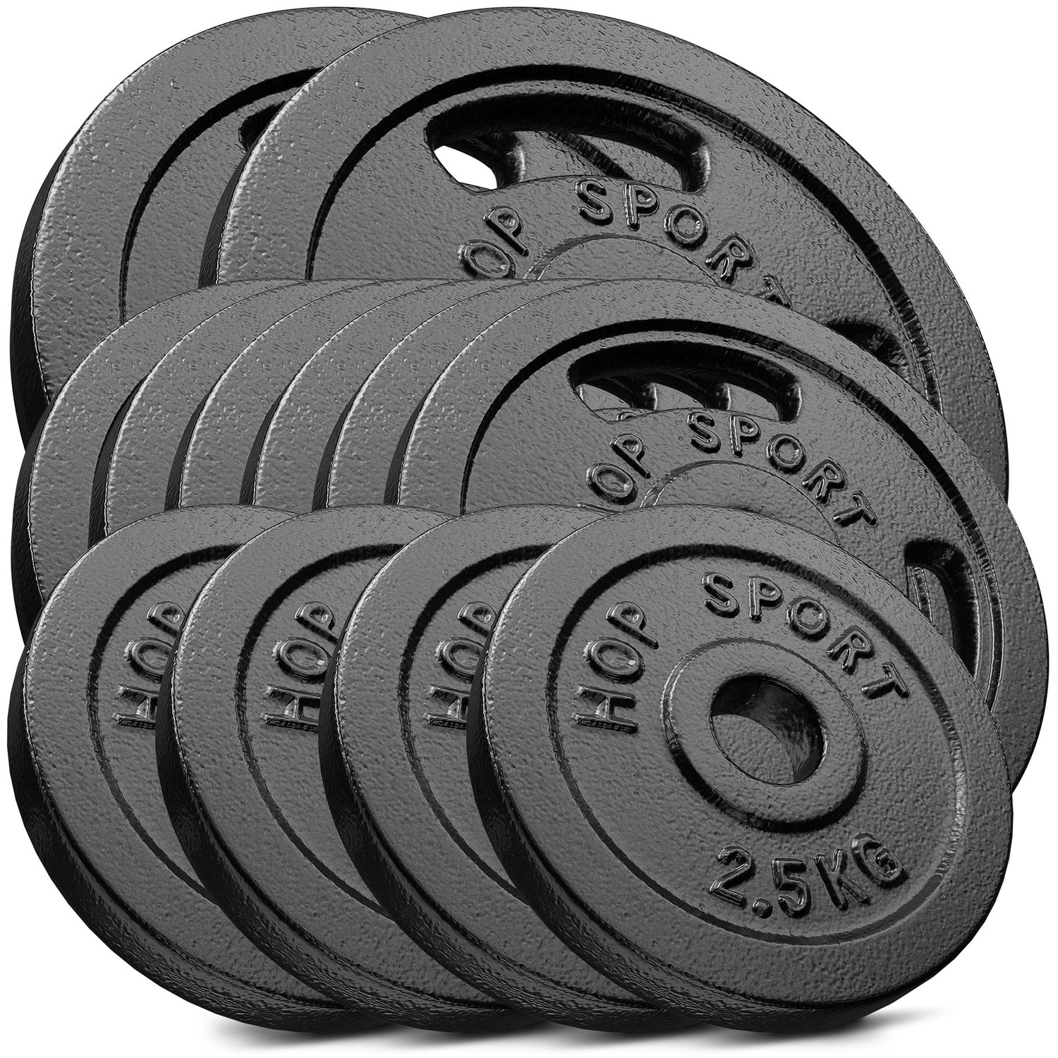 Gusseisen Hantelscheiben-Set 60 kg 2 x 10 kg; 6 x 5 kg; 4 x 2,5 kg