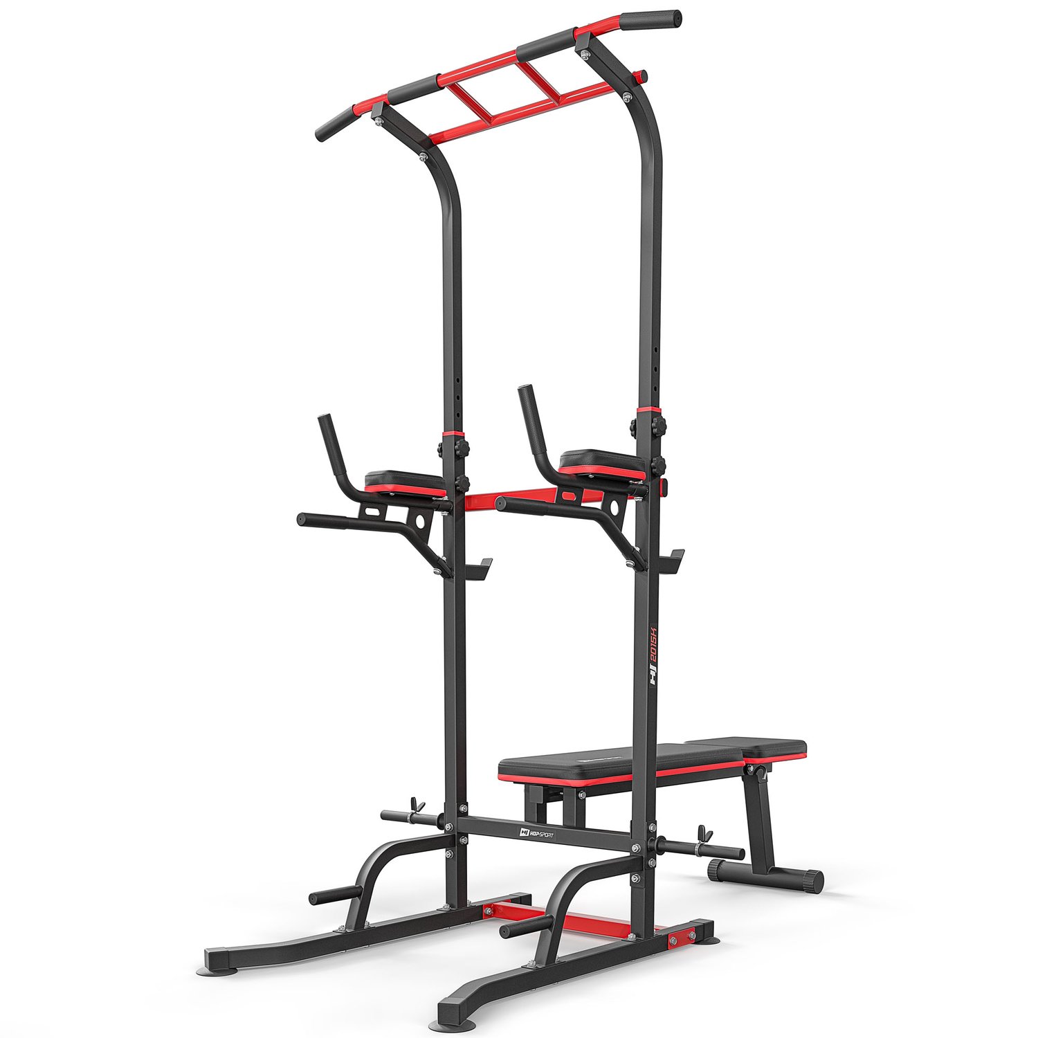 Power Tower Dip-Station HS-2015K mit Klimmzugstange und Hantelbank