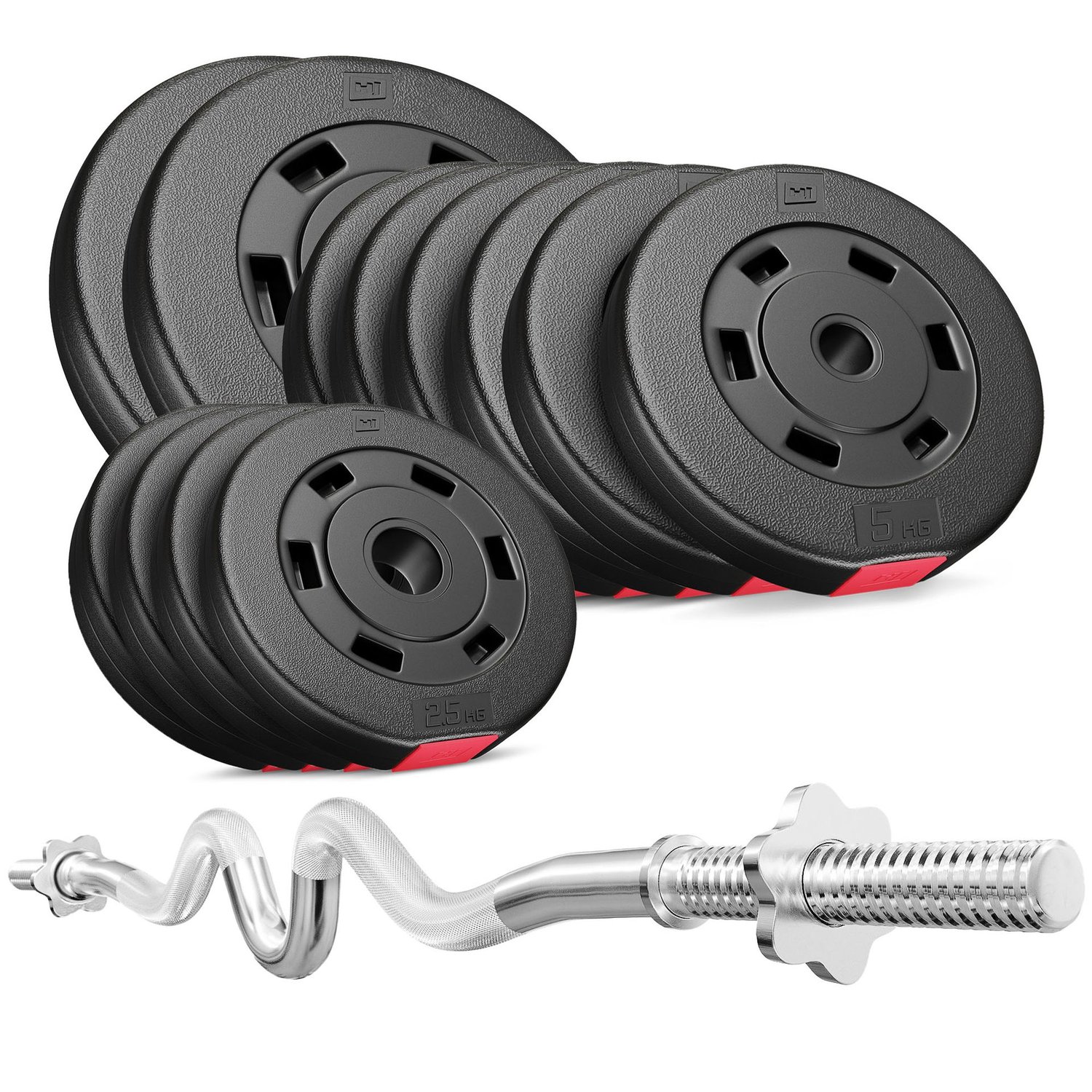 Kunststoff Hantelset 67 kg mit Super SZ-Stange