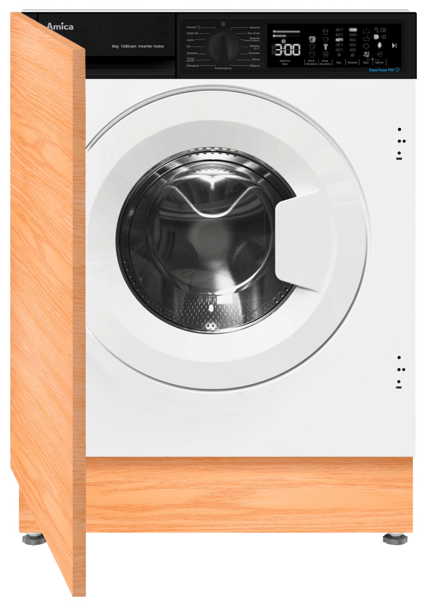 Pralka Amica WABIC812ALiSTO Classic Biały 8 kg 1200 RPM do zabudowy