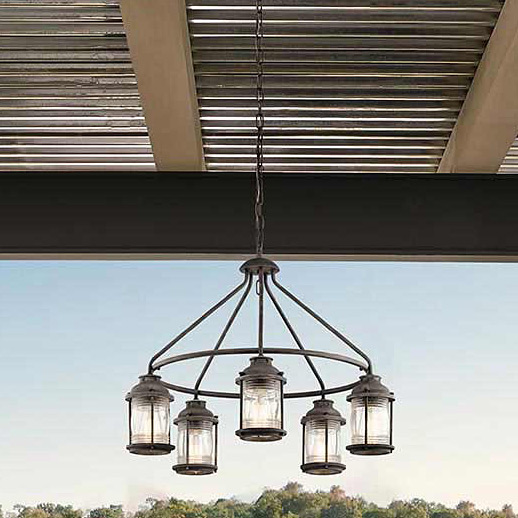 Elstead Lighting Ashland Bay lampa wisząca 5x60 W postarzany cynk KL-ASHLANDBAY-5P