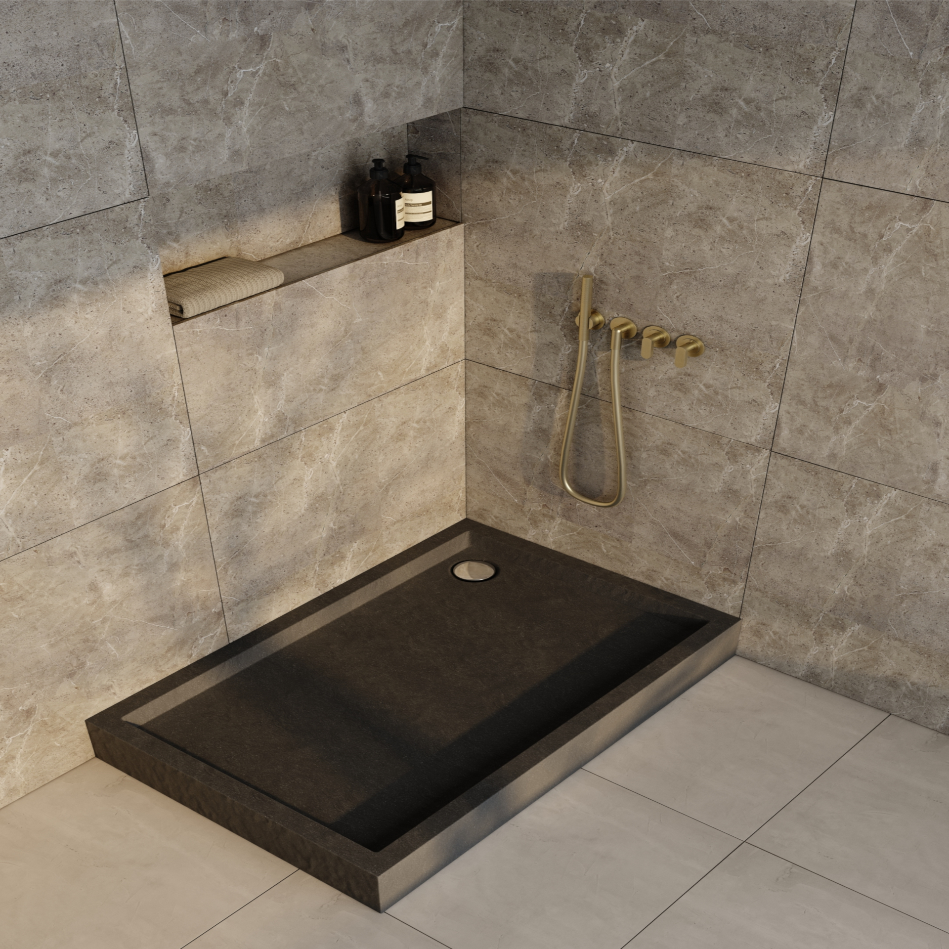 Schedline Favory Plus Black Mat brodzik prostokątny 100x90 cm czarny 3ST.F1P-90100/C/MG