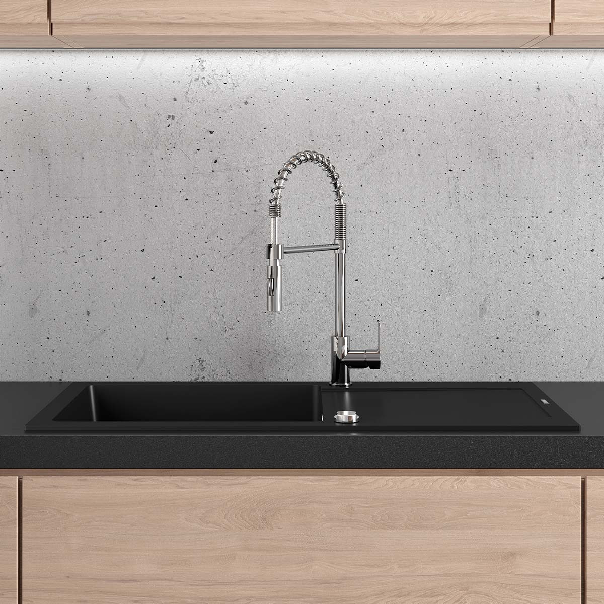 Oltens Gravan zlewozmywak granitowy 1-komorowy z ociekaczem 100x50 cm czarny mat 72101300 - Wysyłka w 24h