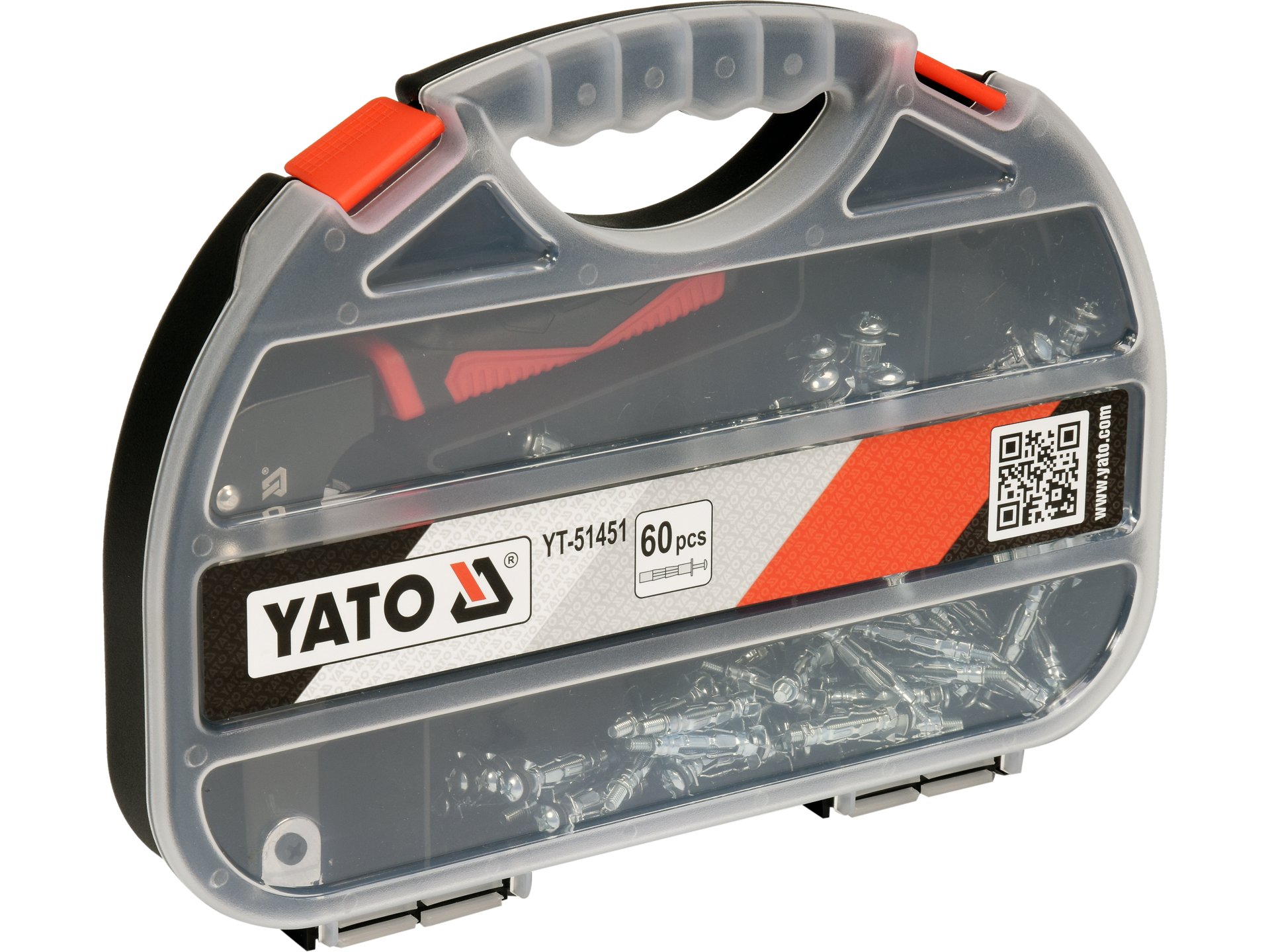 Zestaw zaciskarka do kołków YATO molly 60 szt.uk montażowa hartowane YT-51451
