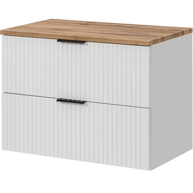 COMAD Szafka podumywalkowa ADEL WHITE z blatem OAK 80 cm