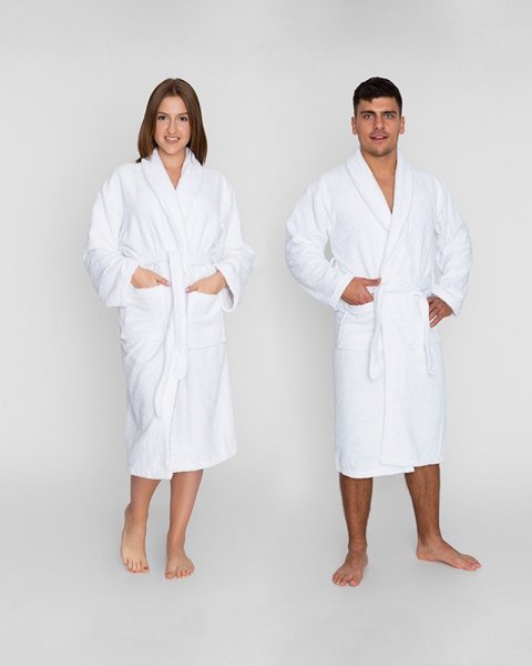 Szlafrok Classic Unisex Biały S/M 350 g/m2