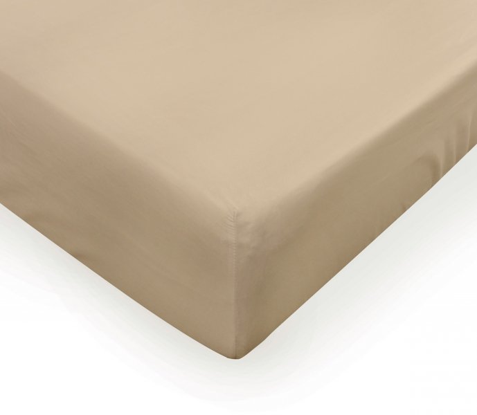 Prześcieradło PREMIUM jersey z lycrą na wysoki materac 120x200 z gumką wz. 15A jasny beż