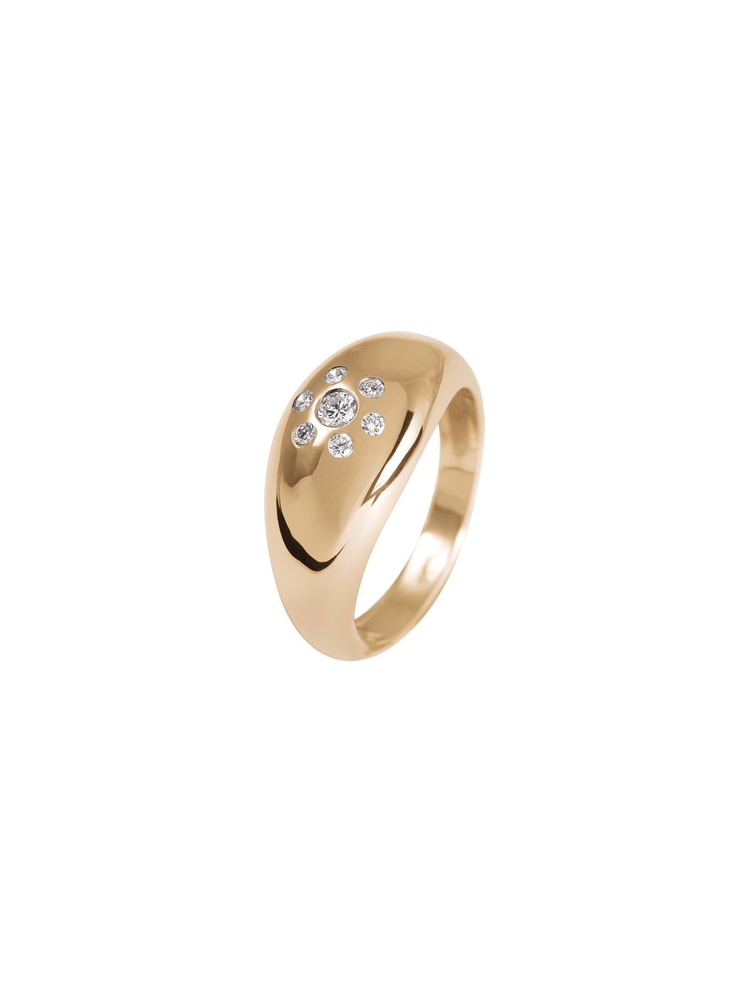 Blossom Diamond Signet - sygnet z diamentami, 18
