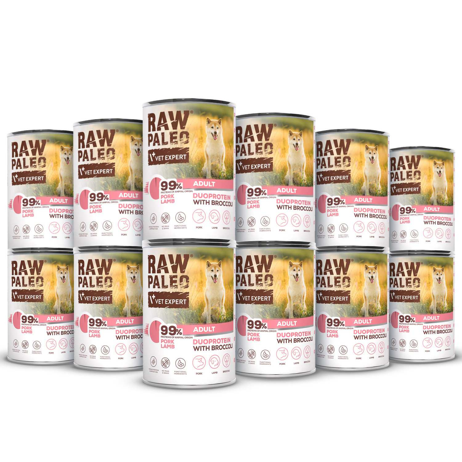 Pork & Lamb Adult Can | RAW PALEO | 12x400g | Mokra karma dla psa duoproteina wieprzowina z jagnięciną