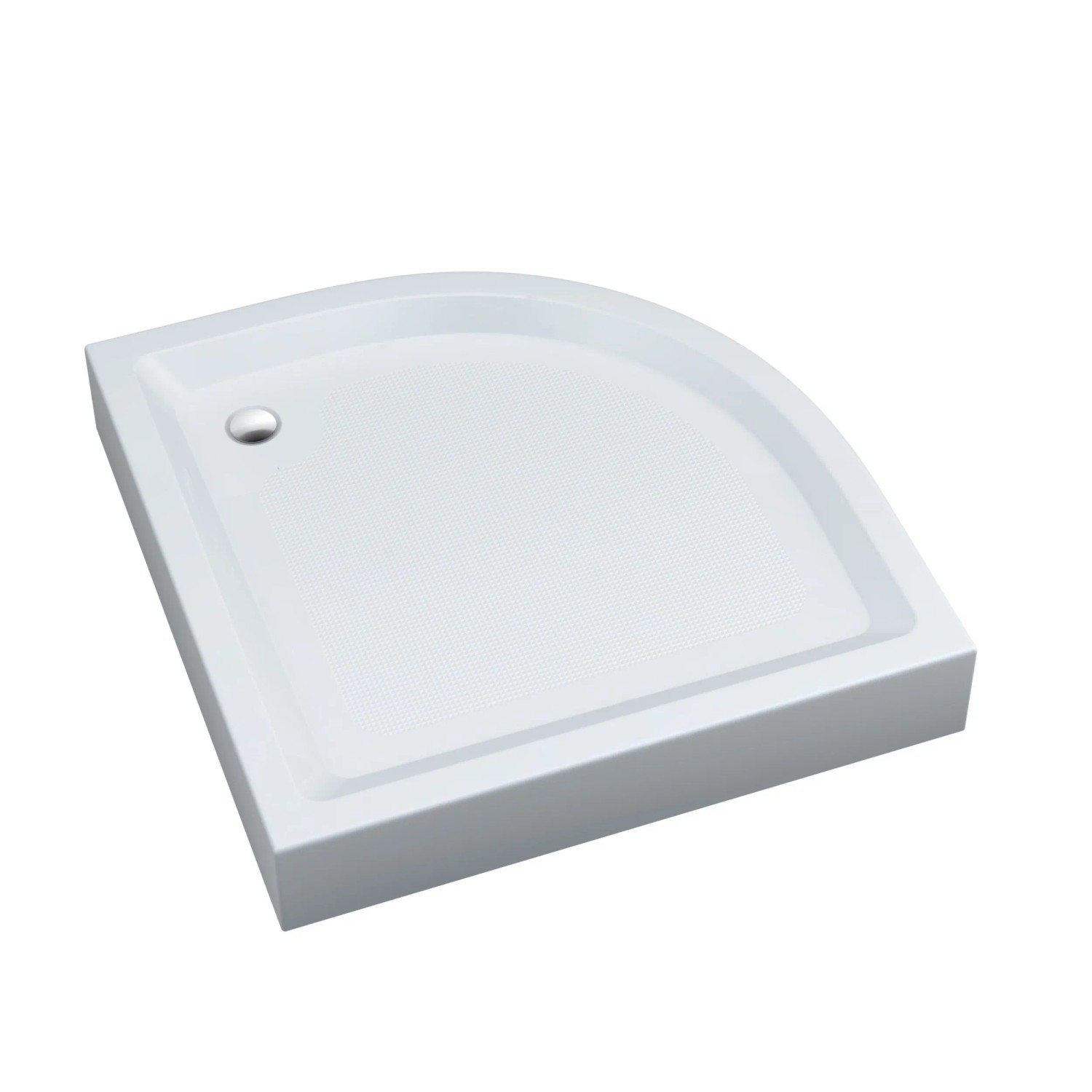 Brodzik półokrągły Schedpol Billig 80x80x16 cm biały gładki ryflowane dno