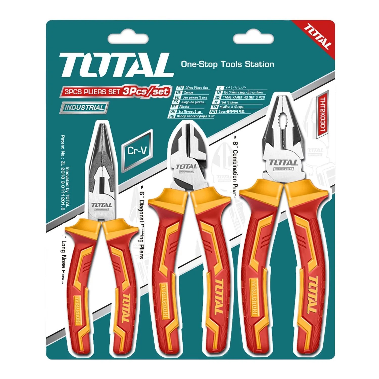 TOTAL Tools Zestaw szczypiec izolowanych - 3 cz.