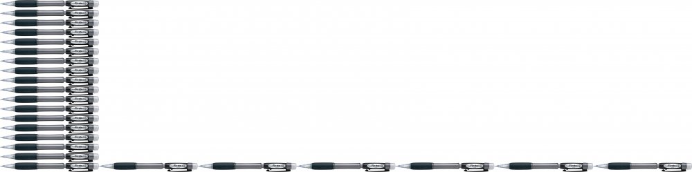 48x Ołówek automatyczny Pentel Fiesta AX125, 0.5mm, z gumką, czarny