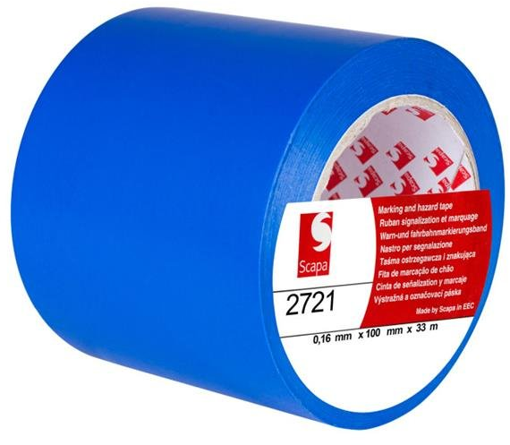 Taśma ostrzegawcza Scapa 2721, 100mm x 33m, niebieski