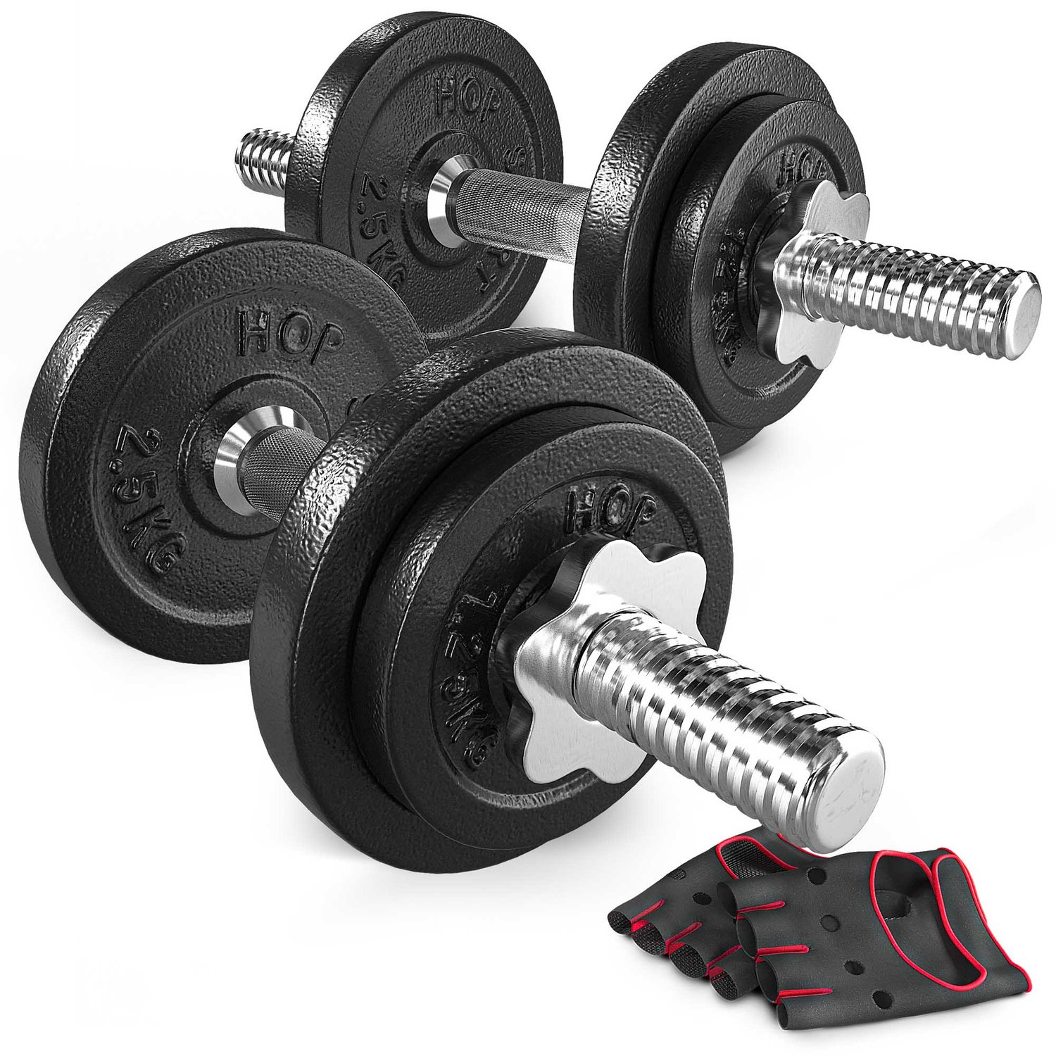 Liatinové nakladacie jednoručky 2 x 10 kg + rukavice