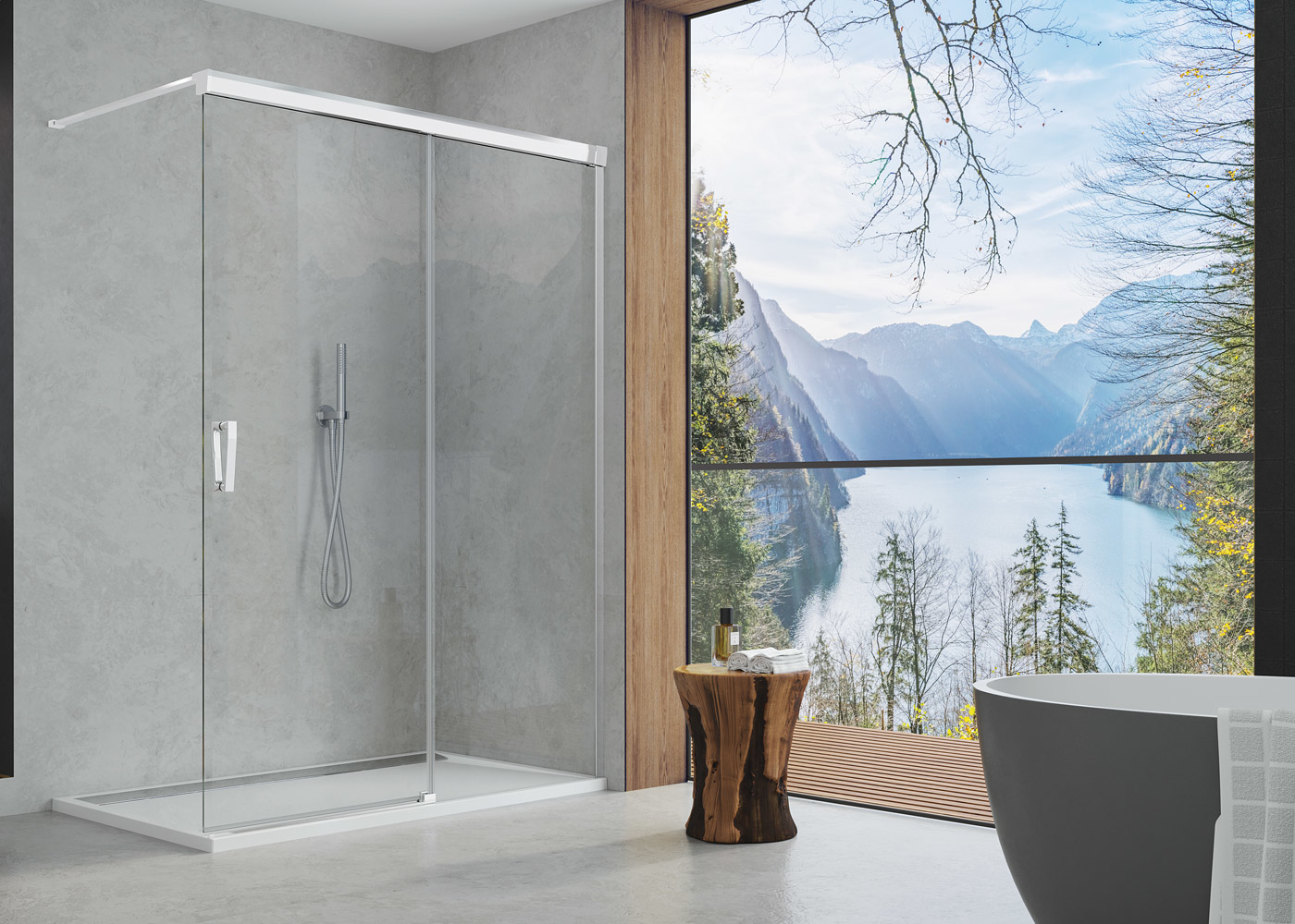 Ronal Cadura Walk-In ścianka prysznicowa 100 cm prawa srebrny połysk/szkło przezroczyste CAW2D1005007