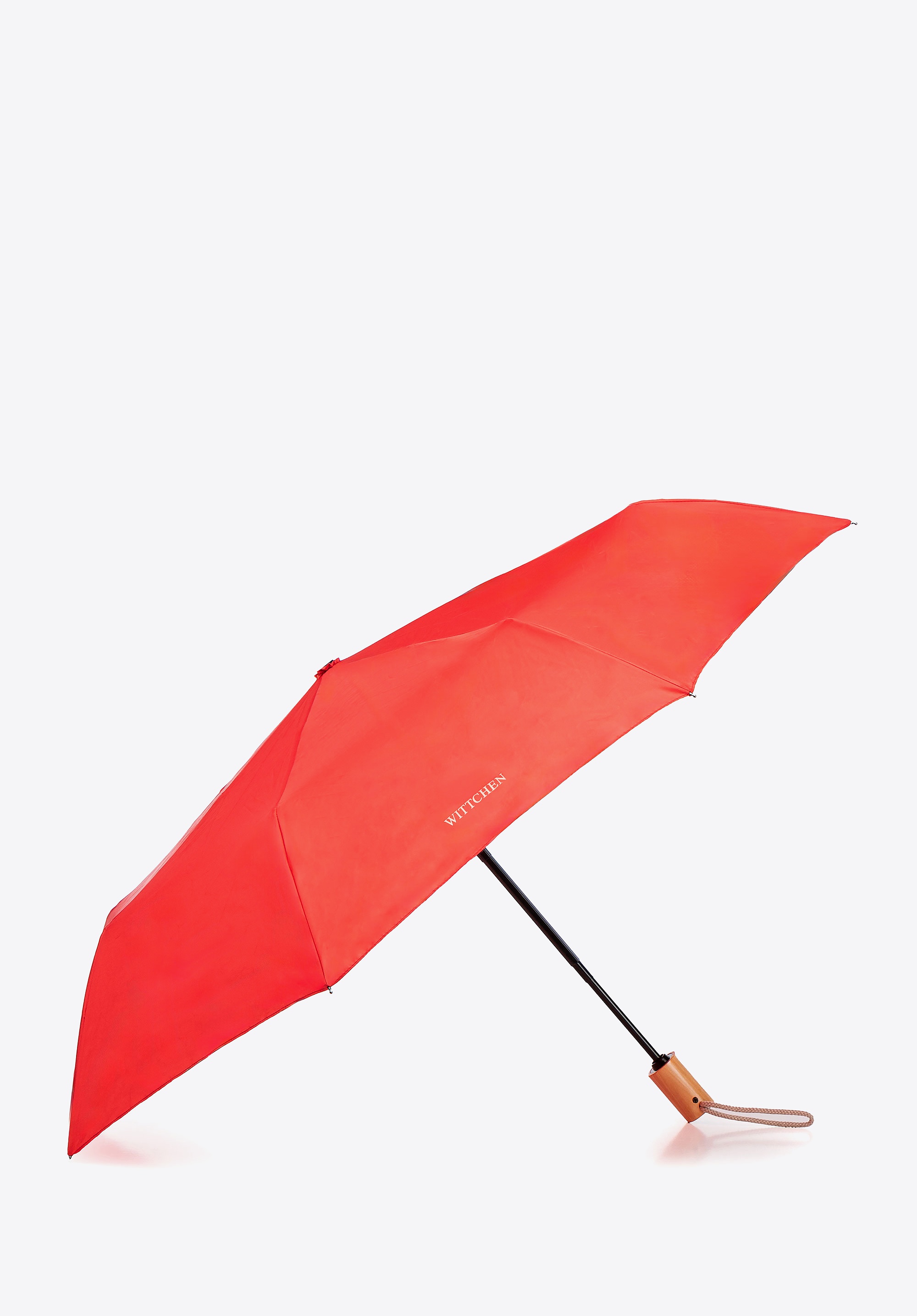 Parasol automatyczny z drewnianą rączką czerwony