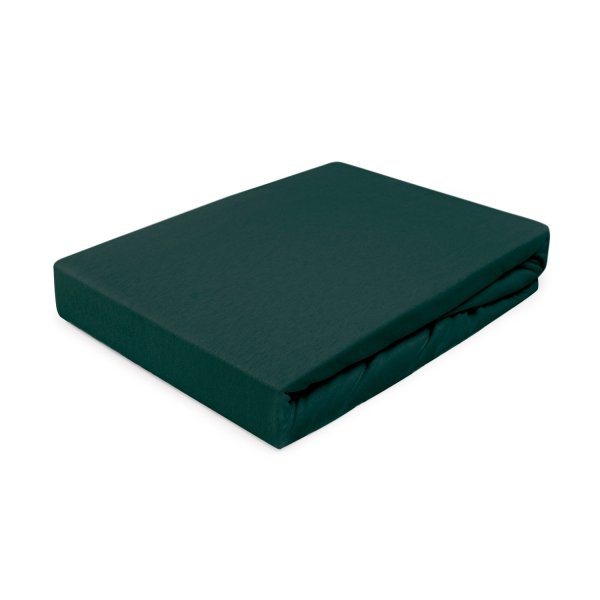 Prześcieradło Jersey PREMIUM na wysoki materac 220x200 na gumkę wz. 036 zieleń butelkowa