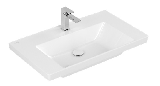 Darmowa Dostawa - Umywalka 80x47 cm prostokątna ścienna-meblowa biała Villeroy & Boch Subway 3.0 4A708101