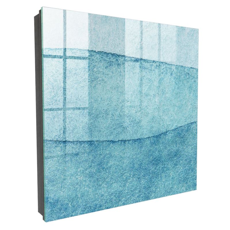 Metalowa Skrzynka Na Klucze Tulup 30x30 cm Niebieskie tekstury - Czarna - Otwierana na prawo 1 szt.