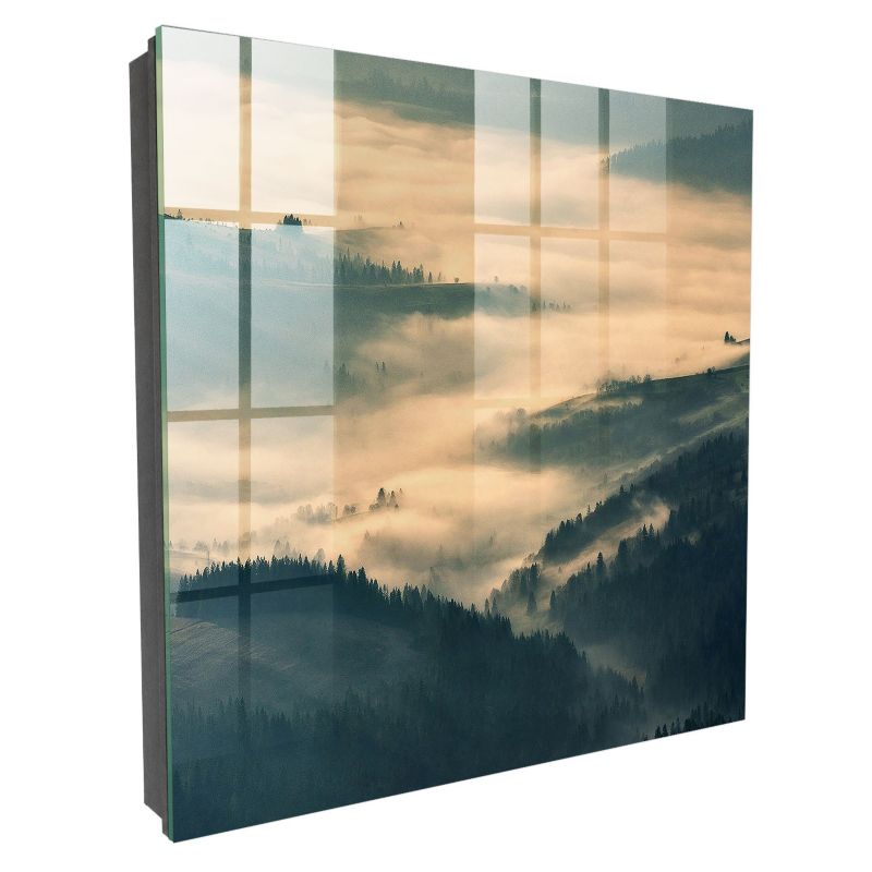Szklana Szafka Na Klucze Tulup 30x30 cm Mgliste wzgórza - Czarna - Otwierana na prawo 1 szt.