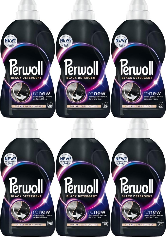 6x Płyn do prania Perwoll Black, do czarnych i ciemnych tkanin, 1000ml