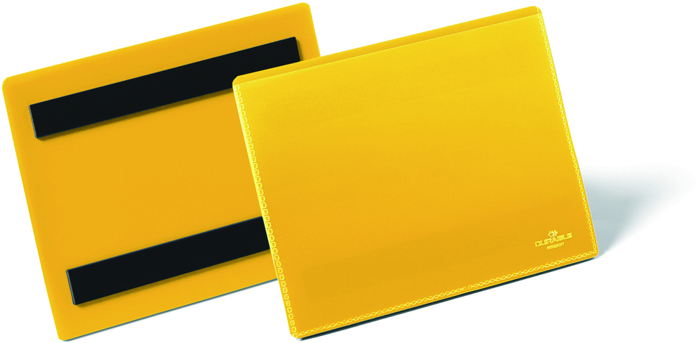 Kieszeń magnetyczna Durable, A6, pozioma, 50 sztuk, żółty