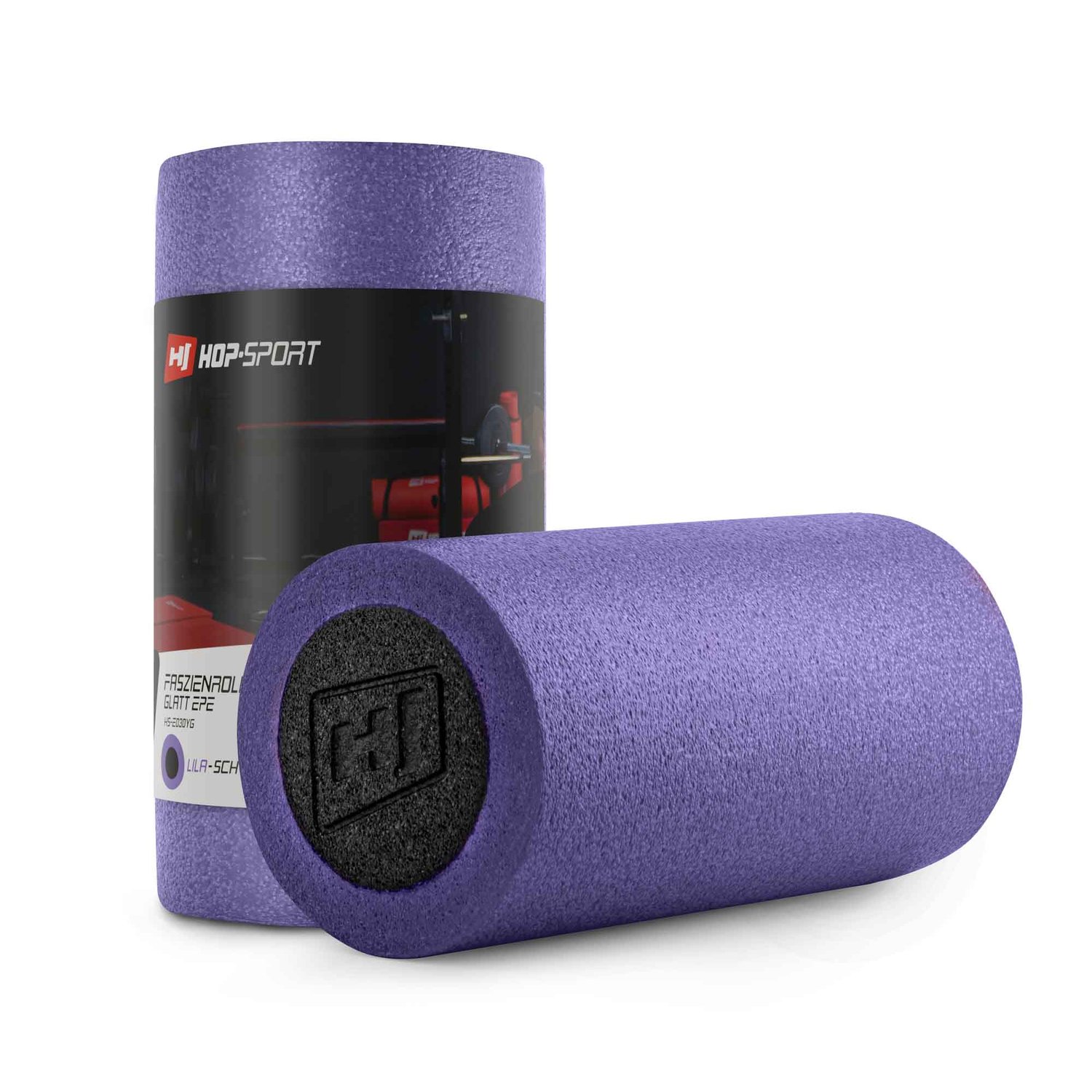 Wałek roller do masażu EPE 30cm fioletowo-czarny