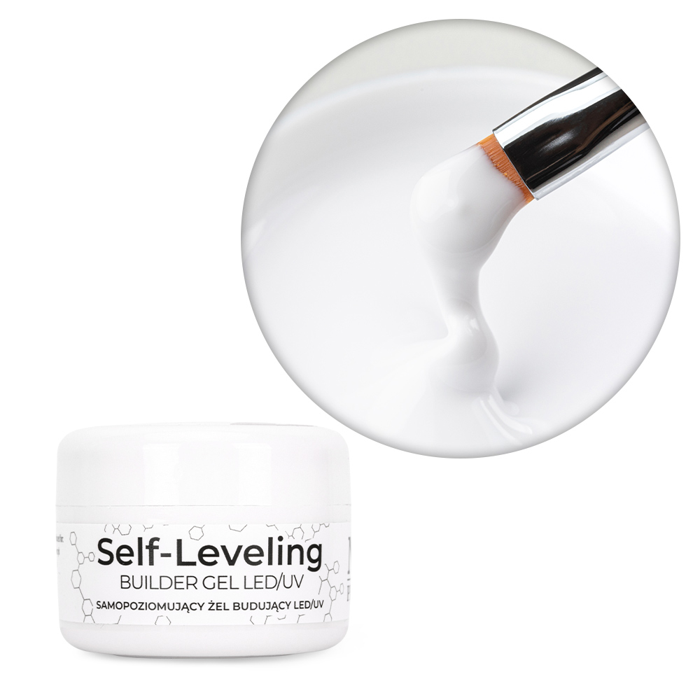 Budujący żel samopoziomujący twardy średniogęsty builder gel self leveling NTN Premium Limited Edition Milky White HEMA/Di-HEMA Free 15 g