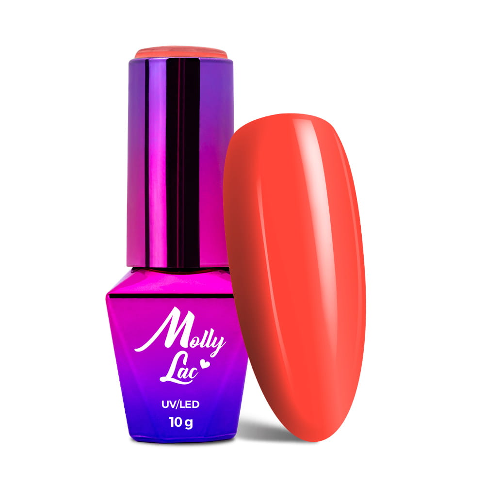 Lakier hybrydowy LED/UV Gel Polish MollyLac Bubble Tea Nr 134 Redvolution 10 g
