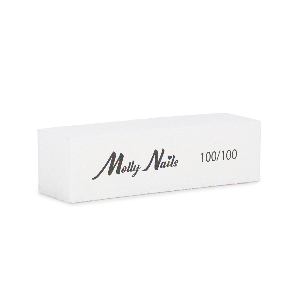 Bloczek blok polerski Molly Nails 100/100 Premium biały 1 szt