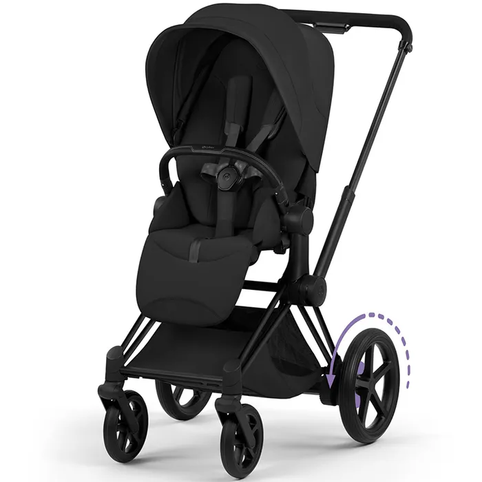 Cybex e-Priam 5.0 Style - elektryczny wózek spacerowy-Sepia Black-Matt Black (with black leather)