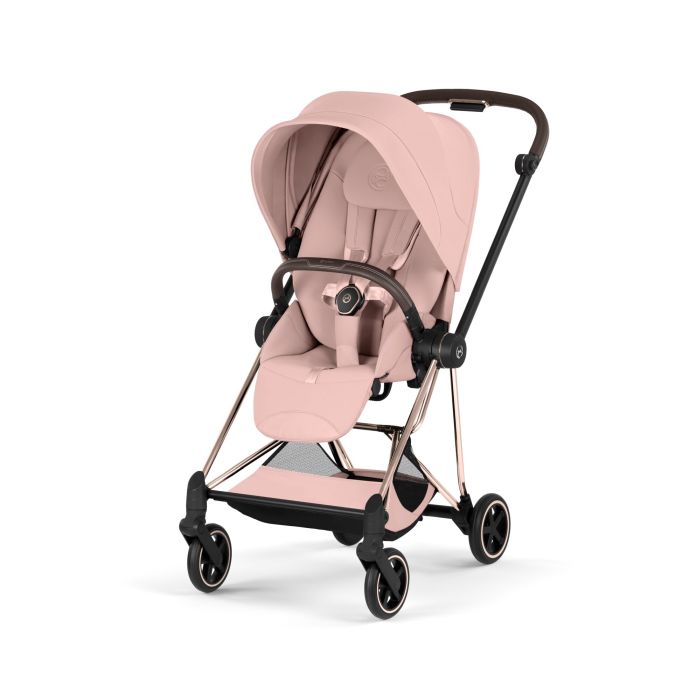 Cybex Mios 5.0 Style - wózek spacerowy-Peach Pink-Rosegold (with brown leather)