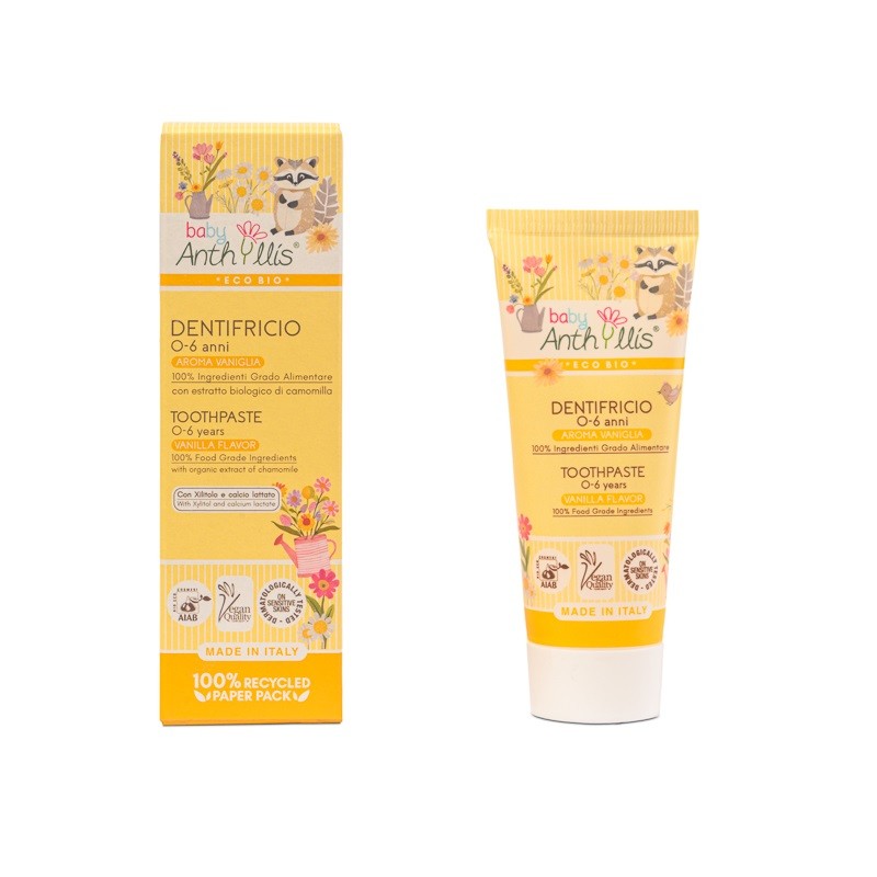 Pasta do zębów dla dzieci BEZ FLUORU waniliowa 75 ml Baby Anthyllis