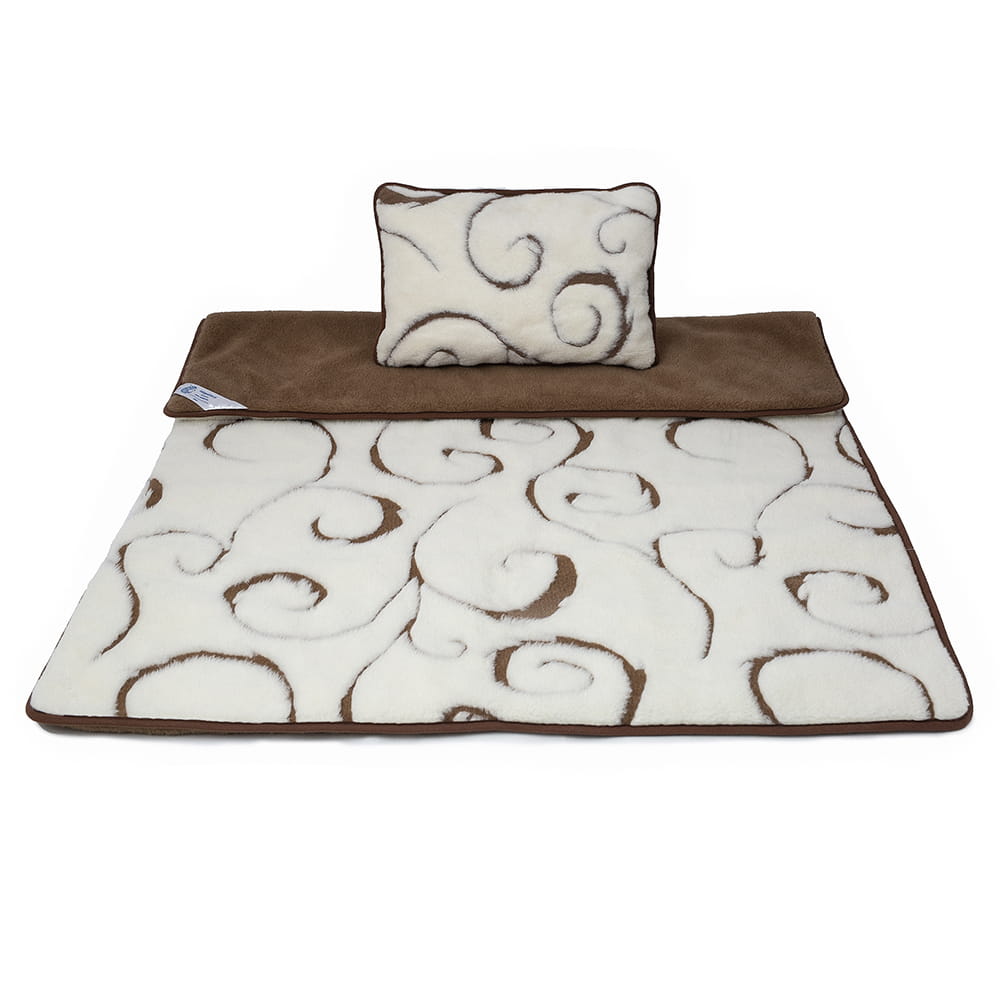 Pościel wełniana camel ciemny/kaszmir liguria (kołdra 140x200, poduszka 45x75)(+-5cm)