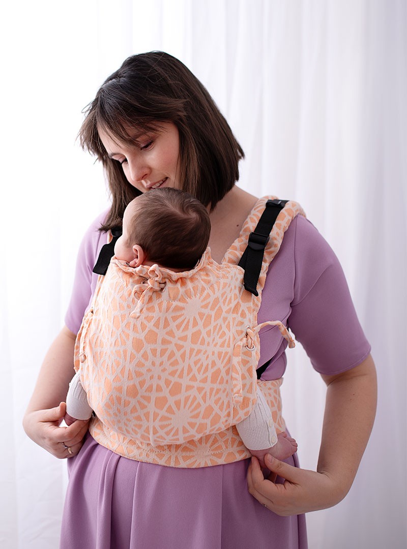 Nosidełko regulowane Multi Size: Peach Cobweb Summer, 100% bawełna, splot żakardowy Z dodatkami