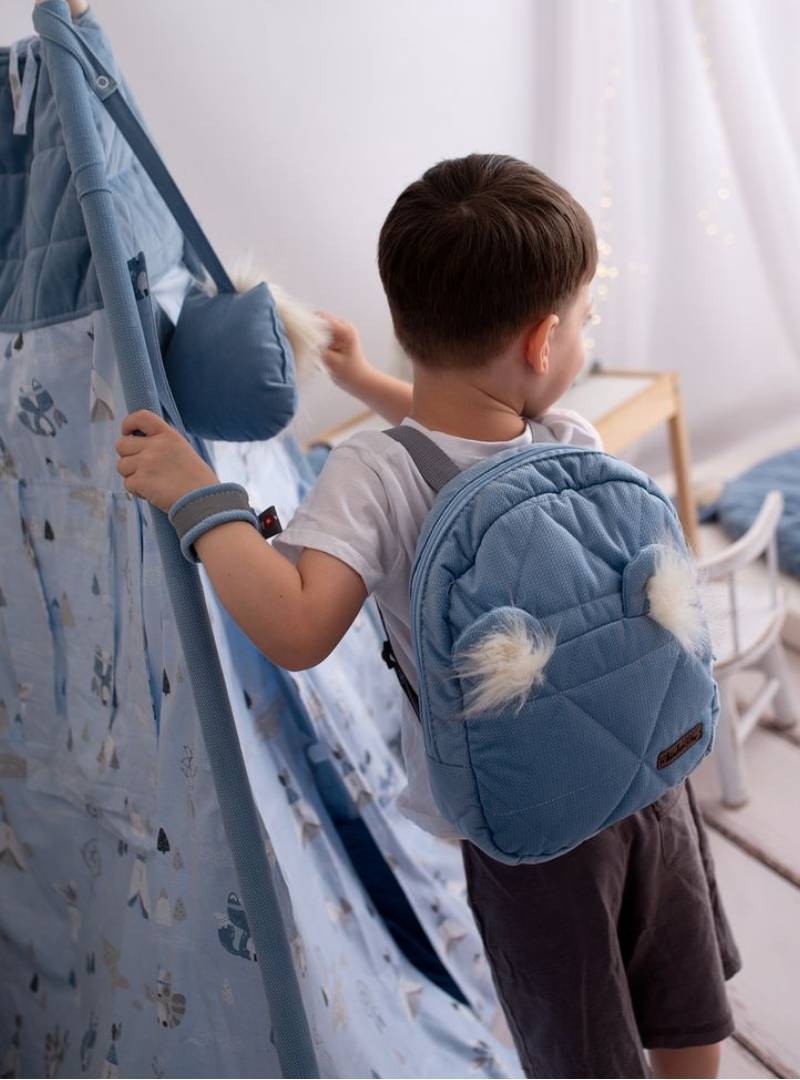 Plecak dziecięcy Kinder Hop Travel Bear (Mini) Triangles Jeans
