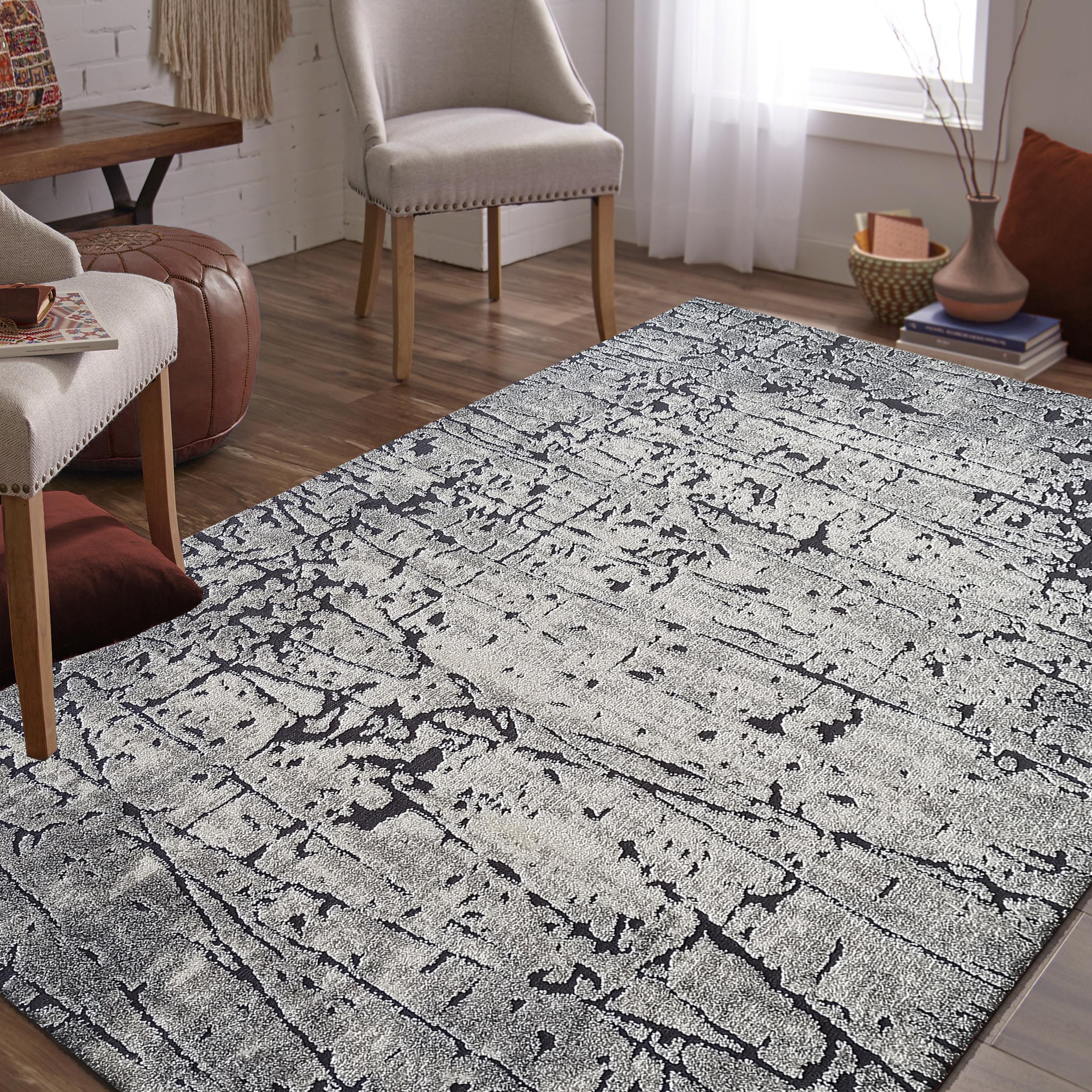 Dywan - 80 x 150 cm - Szary z kremowym - Nowoczesny - Dywanopol