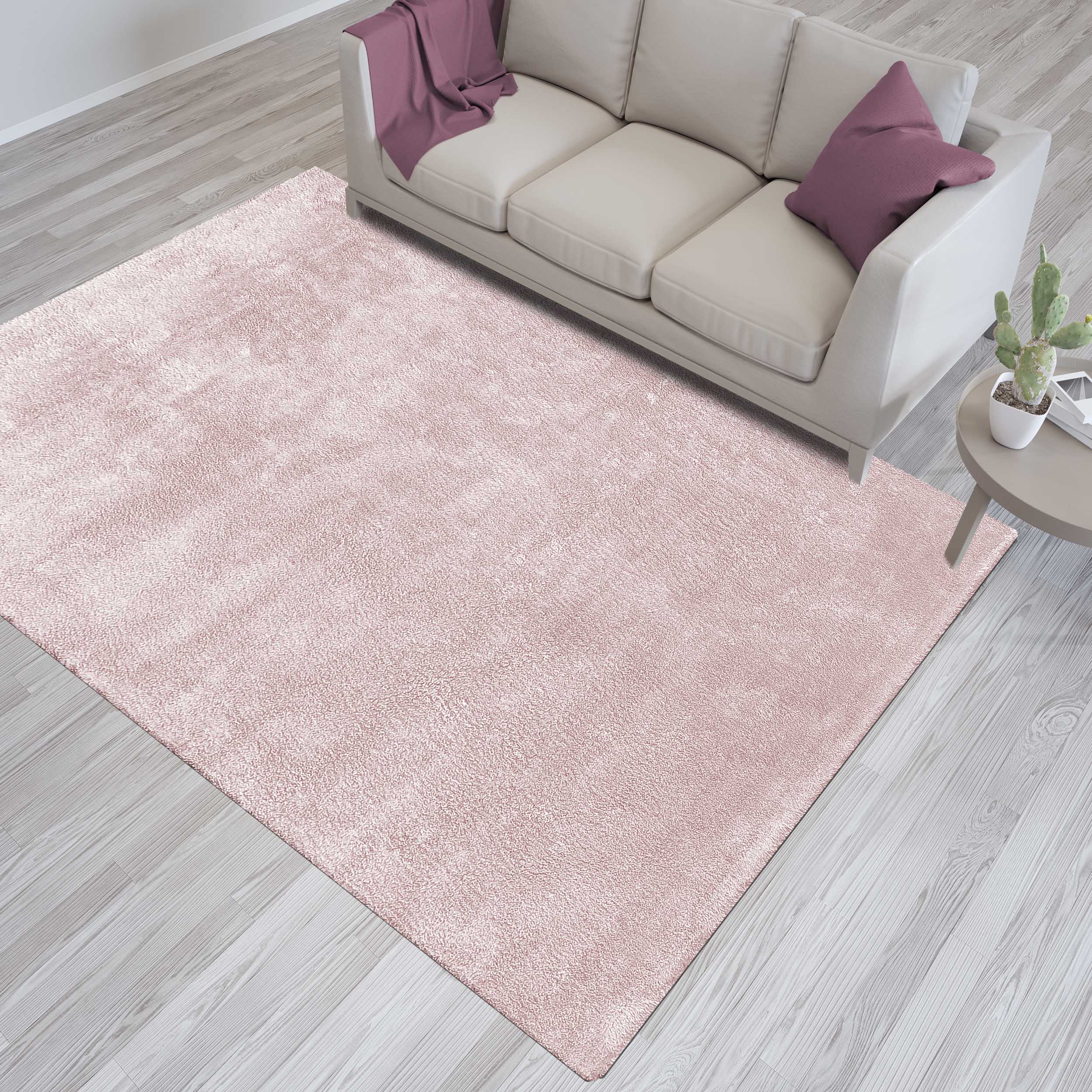 Dywan - 160 x 230 cm - Pudrowy - Shaggy - Dywanopol
