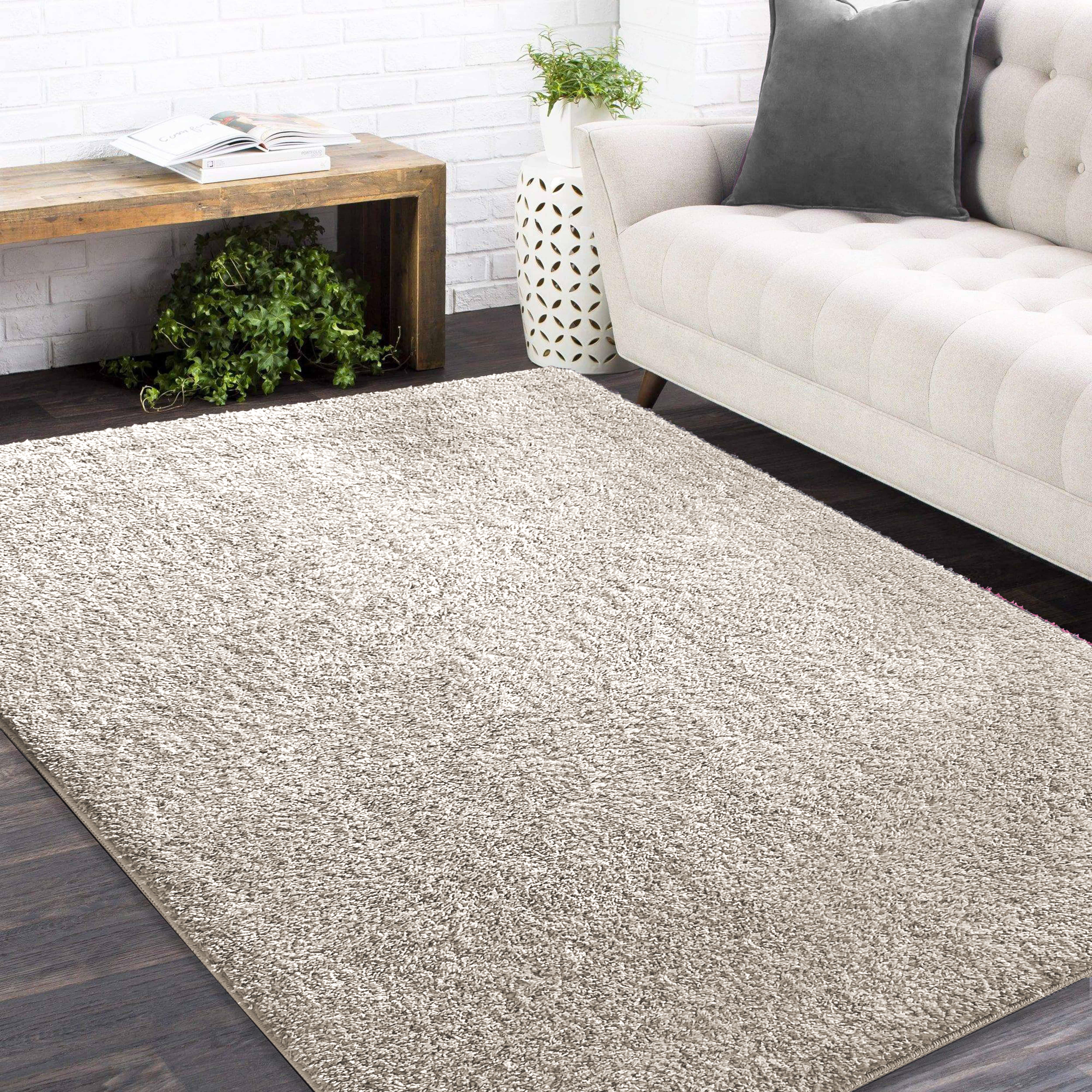 Dywan - 120 x 170 cm - Ecru - Shaggy - Dywanopol